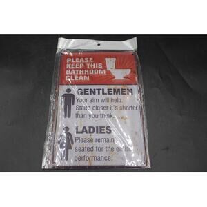 Keep Bathroom Clean Rules Art Wall Poster Tin Signs Retro Metal Plate Decor